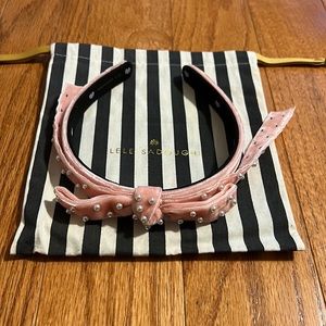 Pink Pearl Velvet Headband